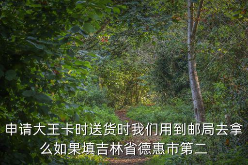 申請大王卡時送貨時我們用到郵局去拿么如果填吉林省德惠市第二