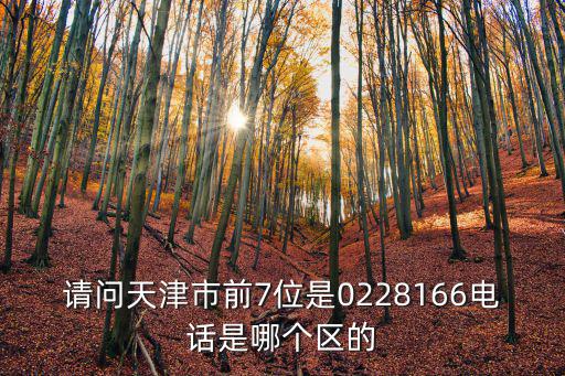請(qǐng)問天津市前7位是0228166電話是哪個(gè)區(qū)的