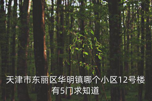 天津市東麗區華明鎮哪個小區12號樓有5門求知道