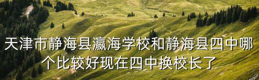 天津市靜海2018換屆，天津市靜海縣瀛海學校和靜海縣四中哪個比較好現在四中換校長了