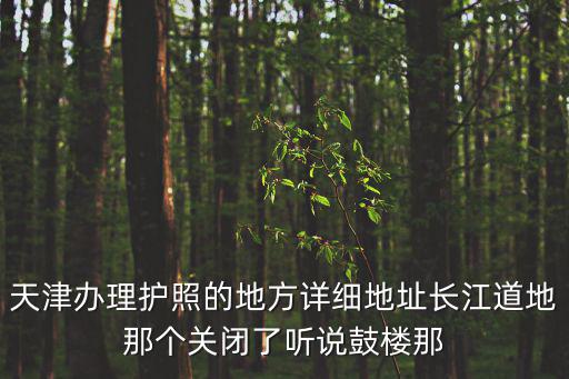 天津辦理護照的地方詳細地址長江道地那個關閉了聽說鼓樓那