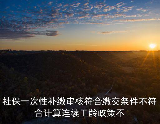 社保一次性補繳審核符合繳交條件不符合計算連續工齡政策不