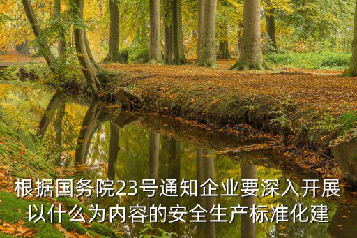 根據(jù)國務院23號通知企業(yè)要深入開展以什么為內(nèi)容的安全生產(chǎn)標準化建