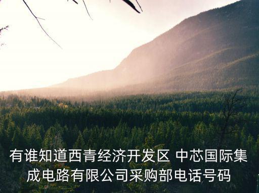 有誰(shuí)知道西青經(jīng)濟(jì)開發(fā)區(qū) 中芯國(guó)際集成電路有限公司采購(gòu)部電話號(hào)碼