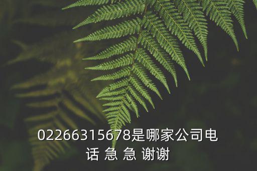 02266315678是哪家公司電話 急 急 謝謝