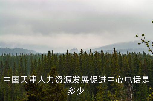 中國天津人力資源發(fā)展促進(jìn)中心電話是多少