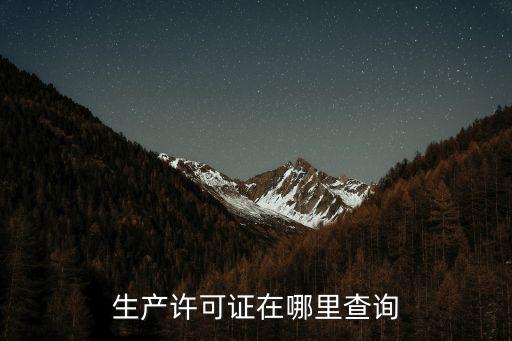 生產許可證在哪里查詢