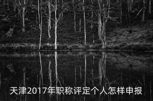 天津2017年職稱評定個人怎樣申報