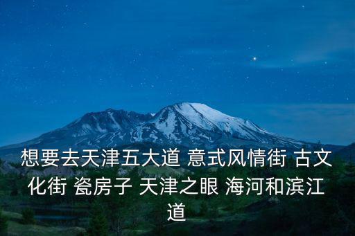 想要去天津五大道 意式風情街 古文化街 瓷房子 天津之眼 海河和濱江道