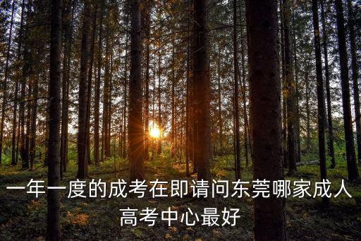 一年一度的成考在即請問東莞哪家成人高考中心最好