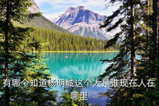 有哪個(gè)知道楊明城這個(gè)人是誰現(xiàn)在人在哪里