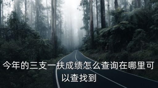 今年的三支一扶成績怎么查詢在哪里可以查找到