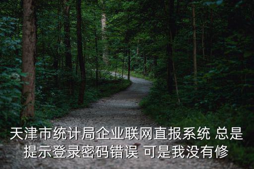 天津市統計局企業聯網直報系統 總是提示登錄密碼錯誤 可是我沒有修