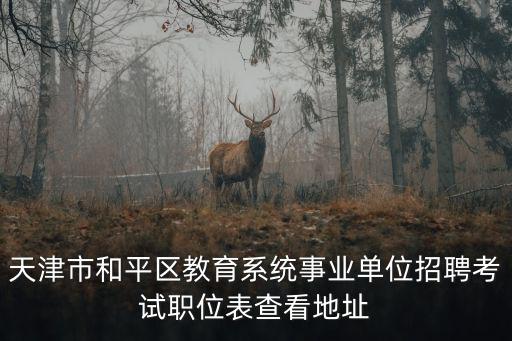 天津市和平區教育系統事業單位招聘考試職位表查看地址