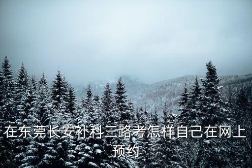 在東莞長安補科三路考怎樣自己在網上預約