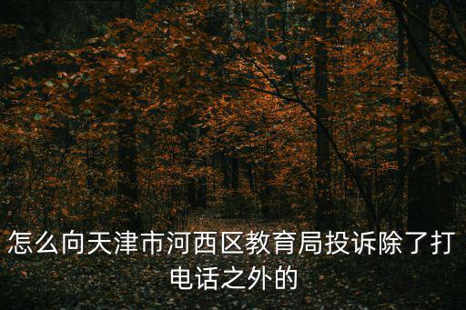 怎么向天津市河西區(qū)教育局投訴除了打電話之外的