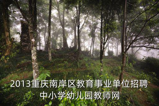 2013重慶南岸區教育事業單位招聘中小學幼兒園教師網