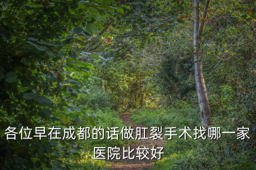 成都市第一人民醫院 肛裂手術，我是成都的請問肛裂怎么辦啊急急急