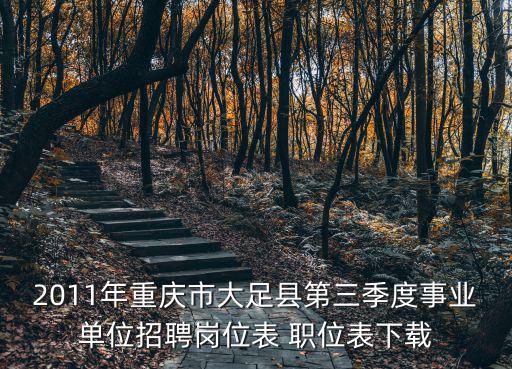 重慶市大足區水務局招聘，2011年重慶市大足縣第三季度事業單位招聘崗位表 職位表下載