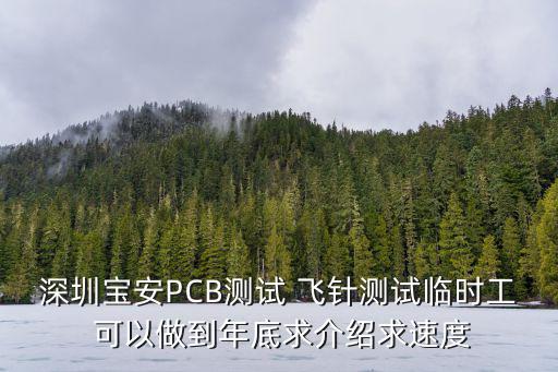 深圳寶安PCB測試 飛針測試臨時工 可以做到年底求介紹求速度