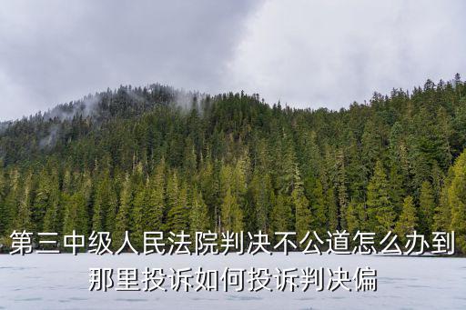 第三中級人民法院判決不公道怎么辦到那里投訴如何投訴判決偏