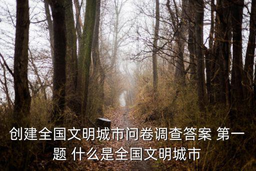 天津市創建全國文明城區工作推動會，創建全國文明城市問卷調查答案 第一題 什么是全國文明城市