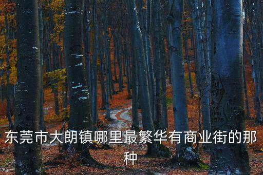 東莞市大朗鎮哪里最繁華有商業街的那種