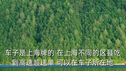 車子是上海牌的 在上海不同的區縣吃到高速超速單 可以在車子所在地