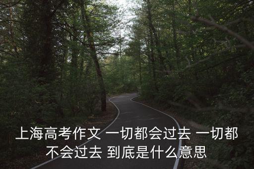上海高考作文 一切都會過去 一切都不會過去 到底是什么意思
