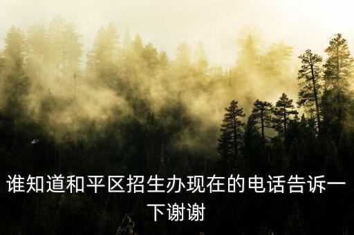 誰知道和平區(qū)招生辦現(xiàn)在的電話告訴一下謝謝