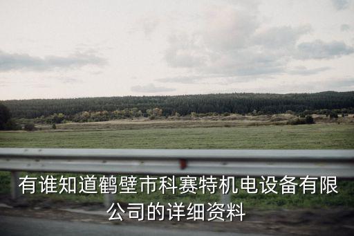  有誰知道鶴壁市科賽特機電設備有限公司的詳細資料