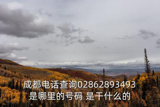 成都電話查詢02862893493是哪里的號碼 是干什么的