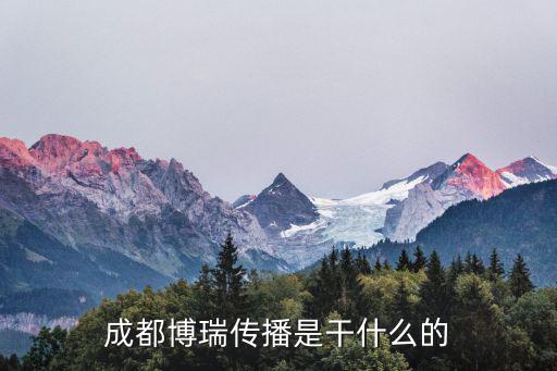 成都博瑞傳播是干什么的
