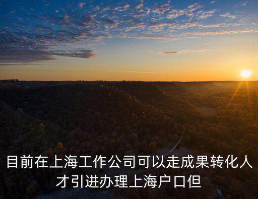 上海市成果登記流程，目前在上海工作公司可以走成果轉(zhuǎn)化人才引進(jìn)辦理上海戶口但