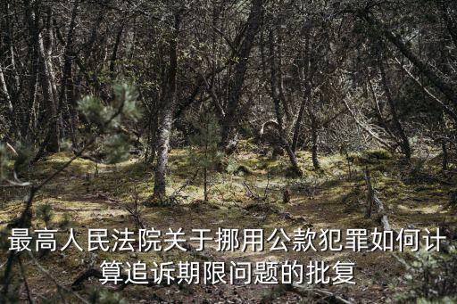 最高人民法院關(guān)于挪用公款犯罪如何計(jì)算追訴期限問(wèn)題的批復(fù)
