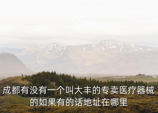 成都有沒有一個叫大豐的專賣醫療器械的如果有的話地址在哪里