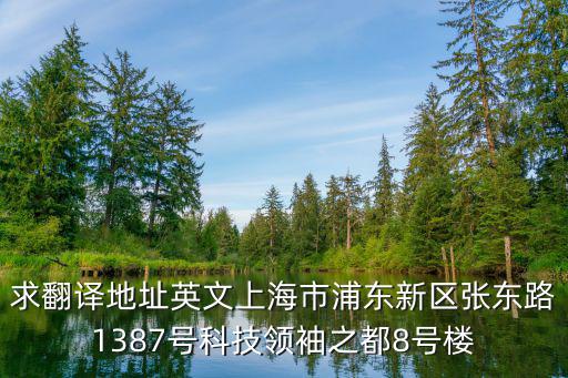 求翻譯地址英文上海市浦東新區(qū)張東路1387號(hào)科技領(lǐng)袖之都8號(hào)樓