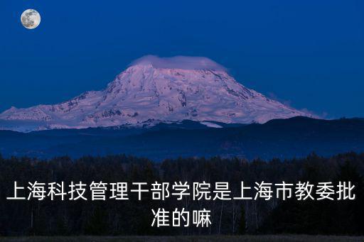上海科技管理干部學院是上海市教委批準的嘛
