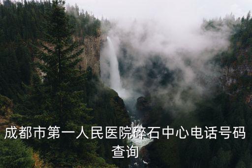 成都市第一人民醫院碎石中心電話號碼查詢