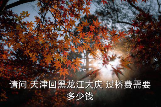 請(qǐng)問(wèn) 天津回黑龍江大慶 過(guò)橋費(fèi)需要多少錢(qián)