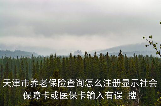 天津市養老保險查詢怎么注冊顯示社會保障卡或醫保卡輸入有誤  搜