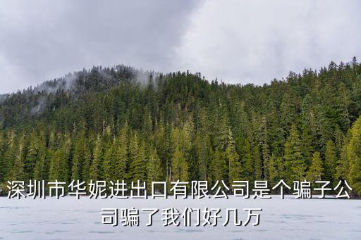 深圳市華妮進出口有限公司是個騙子公司騙了我們好幾萬