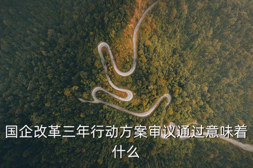 國企改革三年行動方案審議通過意味著什么