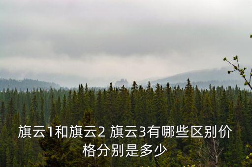 旗云1和旗云2 旗云3有哪些區別價格分別是多少