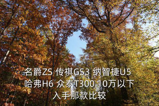 名爵ZS 傳祺GS3 納智捷U5 哈弗H6 眾泰T300 10萬以下入手那款比較
