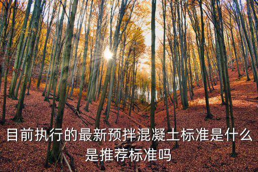 目前執行的最新預拌混凝土標準是什么是推薦標準嗎