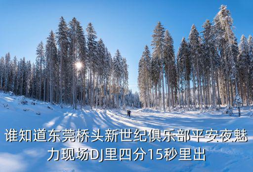 誰知道東莞橋頭新世紀俱樂部平安夜魅力現場DJ里四分15秒里出