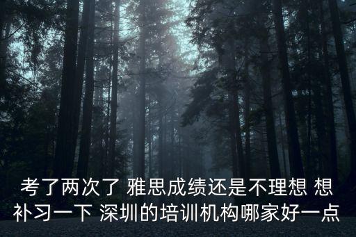 考了兩次了 雅思成績還是不理想 想補(bǔ)習(xí)一下 深圳的培訓(xùn)機(jī)構(gòu)哪家好一點(diǎn)
