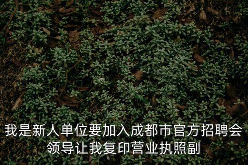 我是新人單位要加入成都市官方招聘會領導讓我復印營業執照副