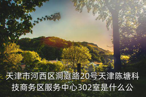 天津市河西區洞庭路20號天津陳塘科技商務區服務中心302室是什么公